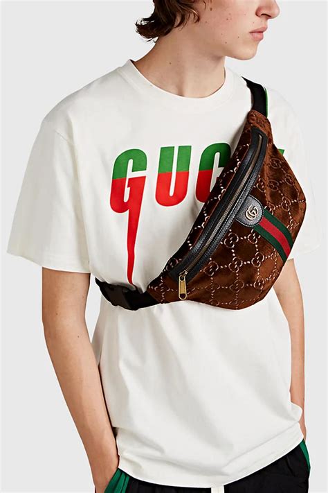 barneys gucci belt bag|Gucci leather shoulder bag.